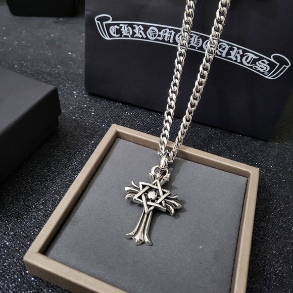 Chrome Hearts Cross Star Silver Necklace - Picture 3 of 6